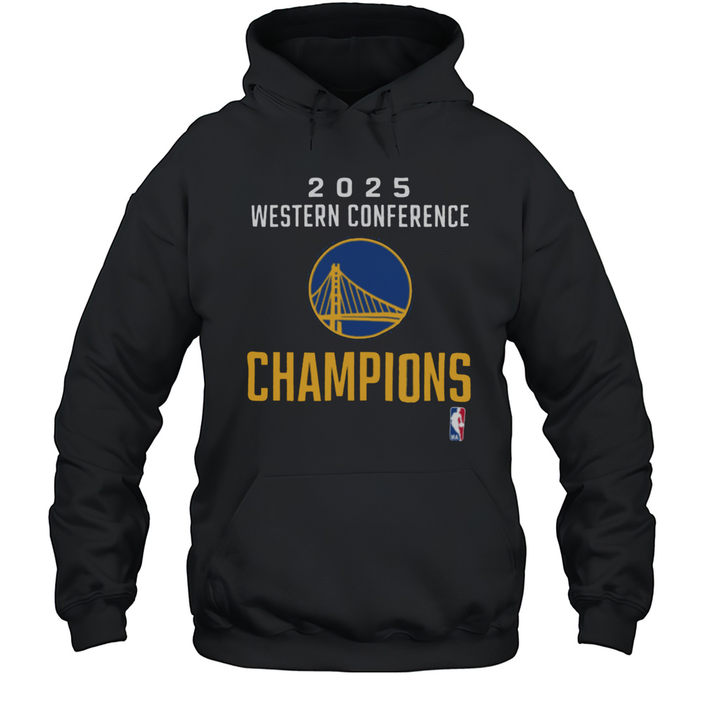 Golden State Warriors Fanatics 2025 NBA Western Conference Champions Locker Room T Shirt Unisex Hoodie