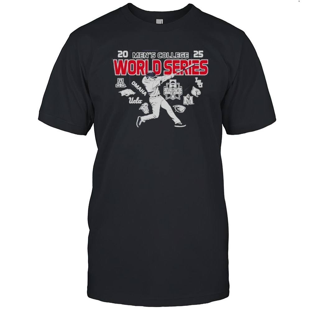 Mens College World Series 2025 NCAA Baseball 8 Team Hitter Shirt