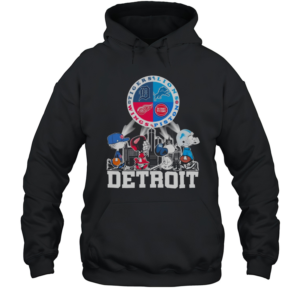 Peanuts Characters Detroit Sports Teams City Walking Official T Shirt Unisex Hoodie