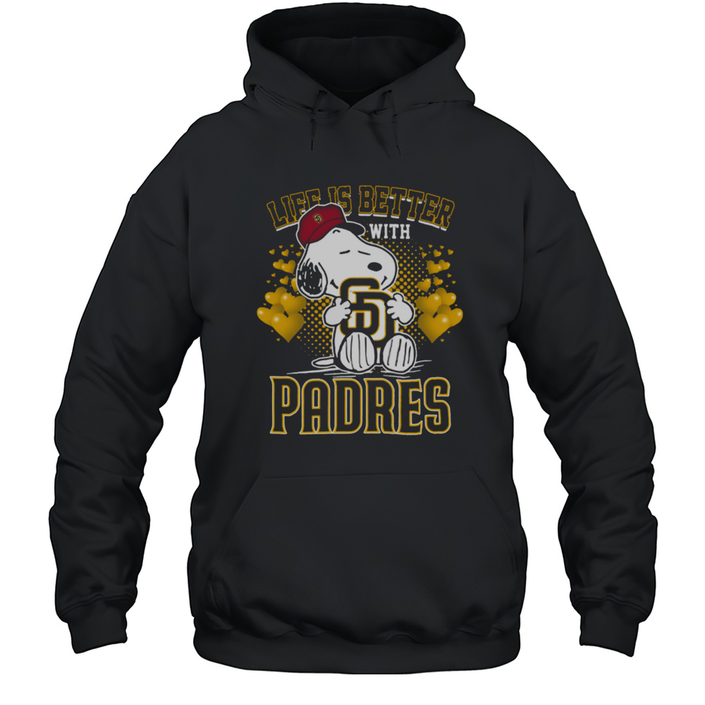 Snoopy Hug Logo Life Is Better With San Diego Padres T Shirt Unisex Hoodie