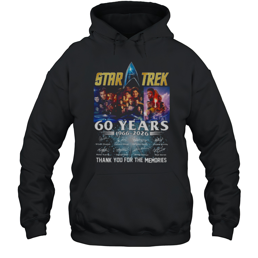 Star Trek 60 Years 1966 2026 Signature Thank You For The Memories T Shirt Unisex Hoodie