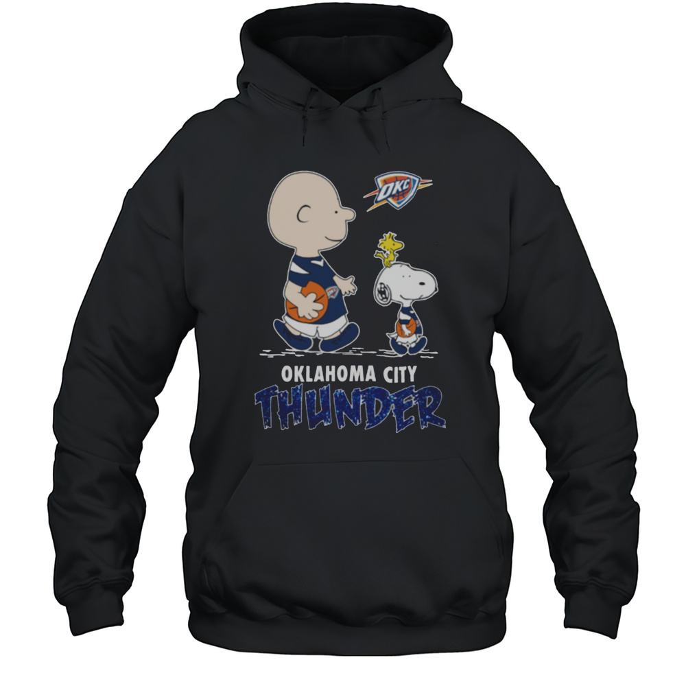 The Peanuts Characters X Oklahoma City Thunder Basketball Shirt Unisex Hoodie