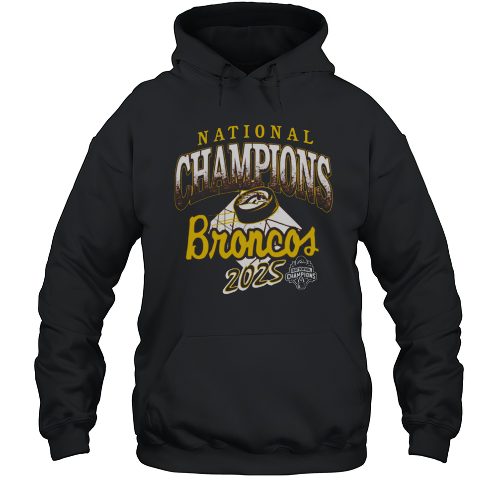 Western Michigan Broncos Brown 2025 National Mens Hockey Champions T Shirt Unisex Hoodie