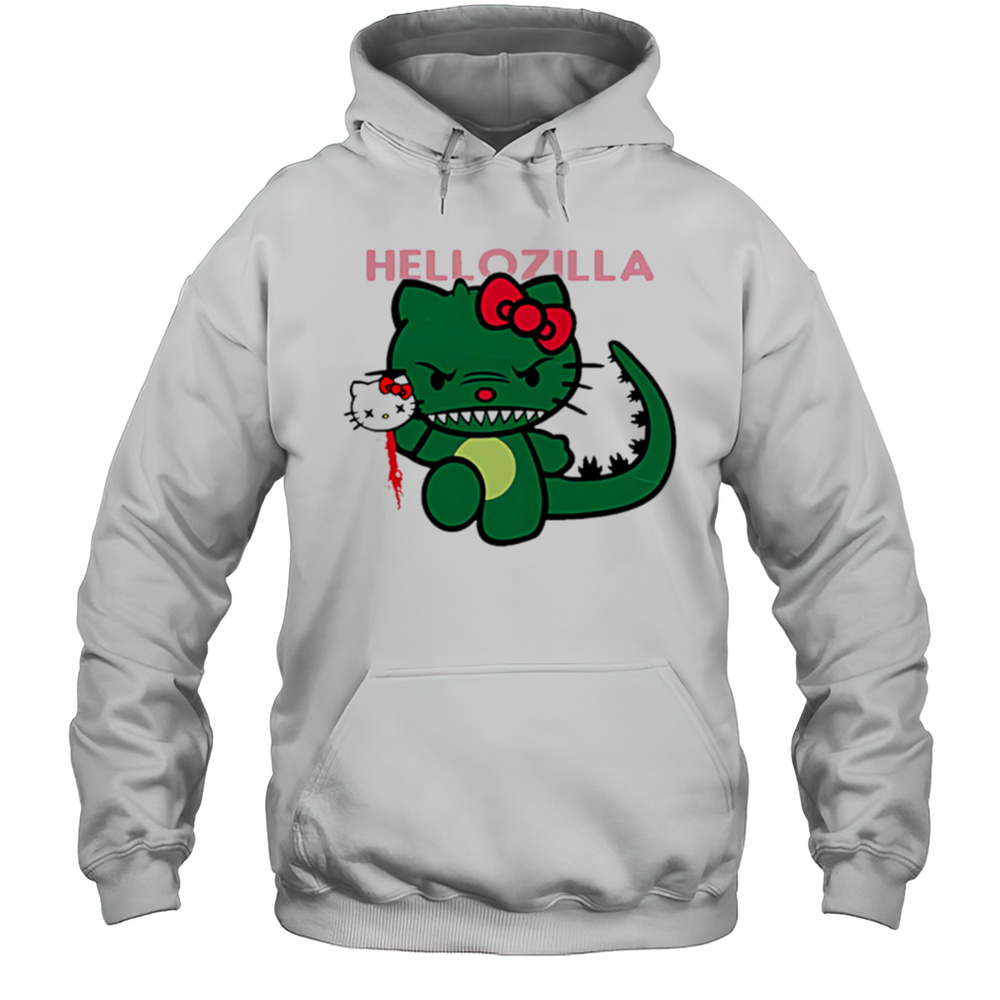 Hellozilla Hello Kitty Godzilla Shirt Unisex Hoodie