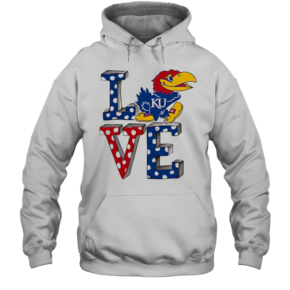 Kansas Jayhawks LOVE Shirt Unisex Hoodie