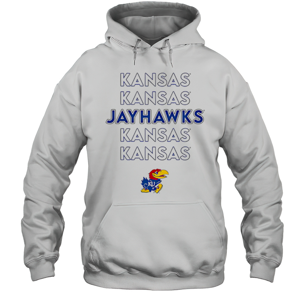 Kansas Jayhawks Stacked Repeat Shirt Unisex Hoodie