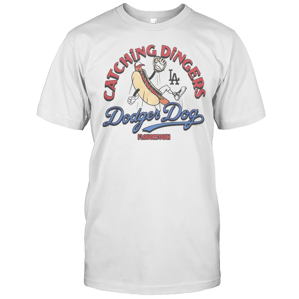 MLB X Flavortown Los Angeles Dodgers Catching Dingers Dodger Dog T-Shirt