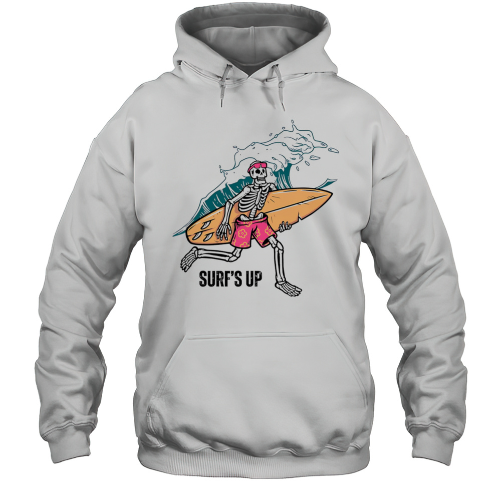 Skeleton Surfs Up Shirt Unisex Hoodie