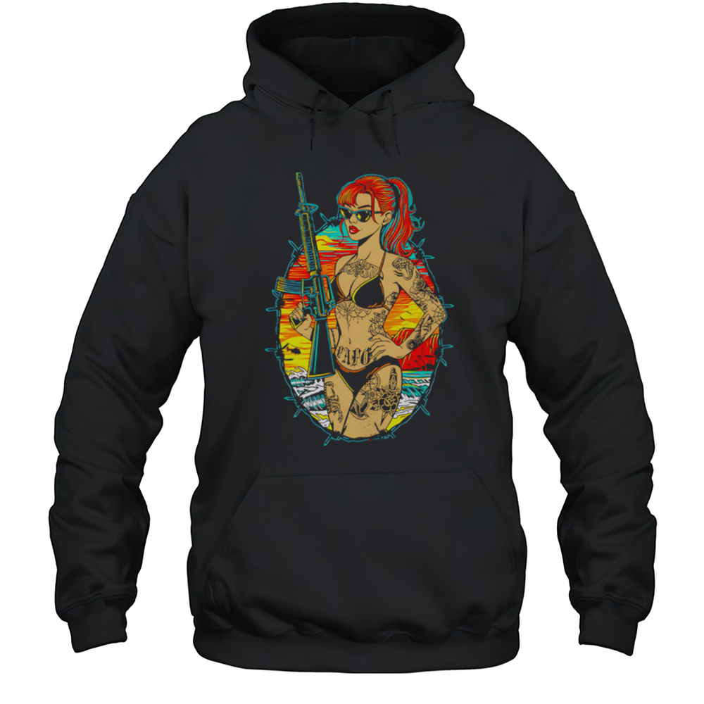 Gun Girl Tattoo Summer Shirt Unisex Hoodie