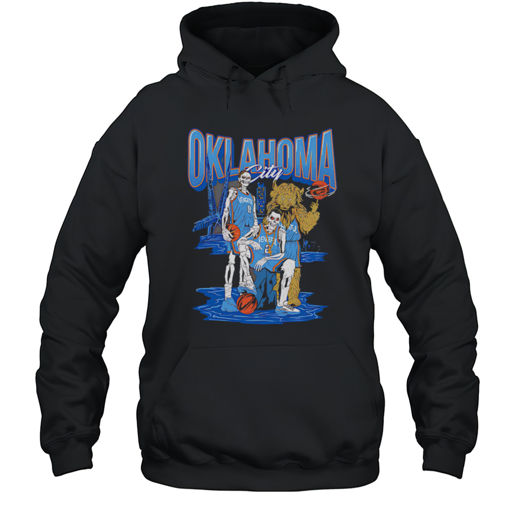 Oklahoma City OKC Thunder Vengers Basketball Skull Players Mascot Graphic Shirt Unisex Hoodie