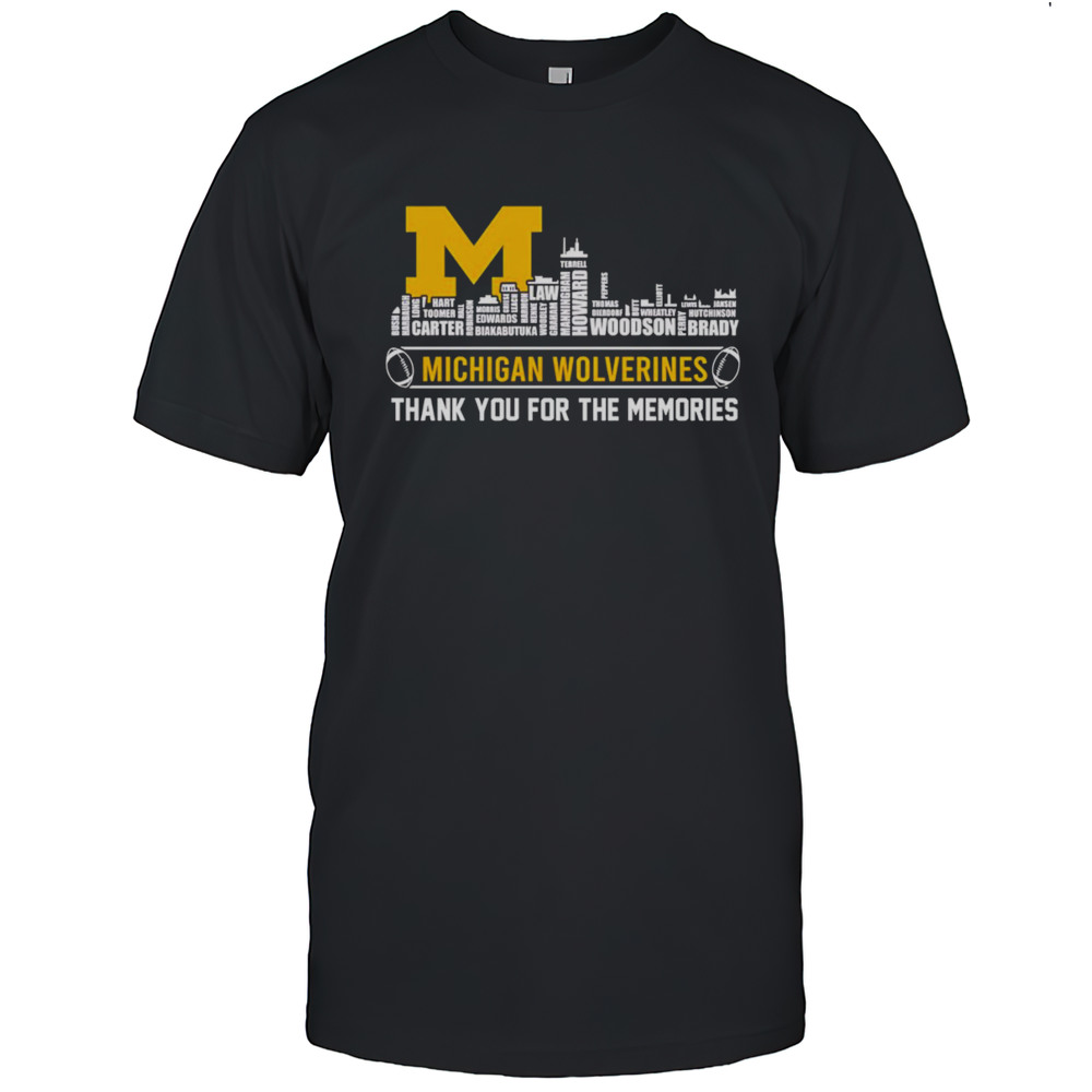 Skyline Name Michigan Wolverines Thank You For The Memories Shirt