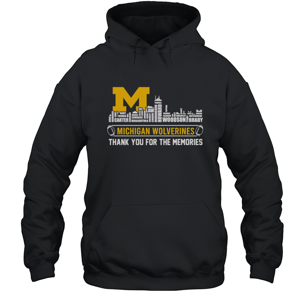 Skyline Name Michigan Wolverines Thank You For The Memories Shirt Unisex Hoodie