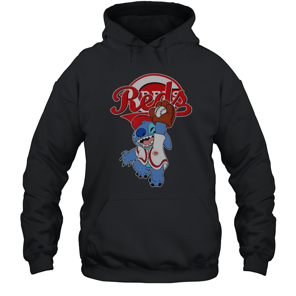 Stitch Play Baseball Cincinnati Reds T-Shirt Unisex Hoodie