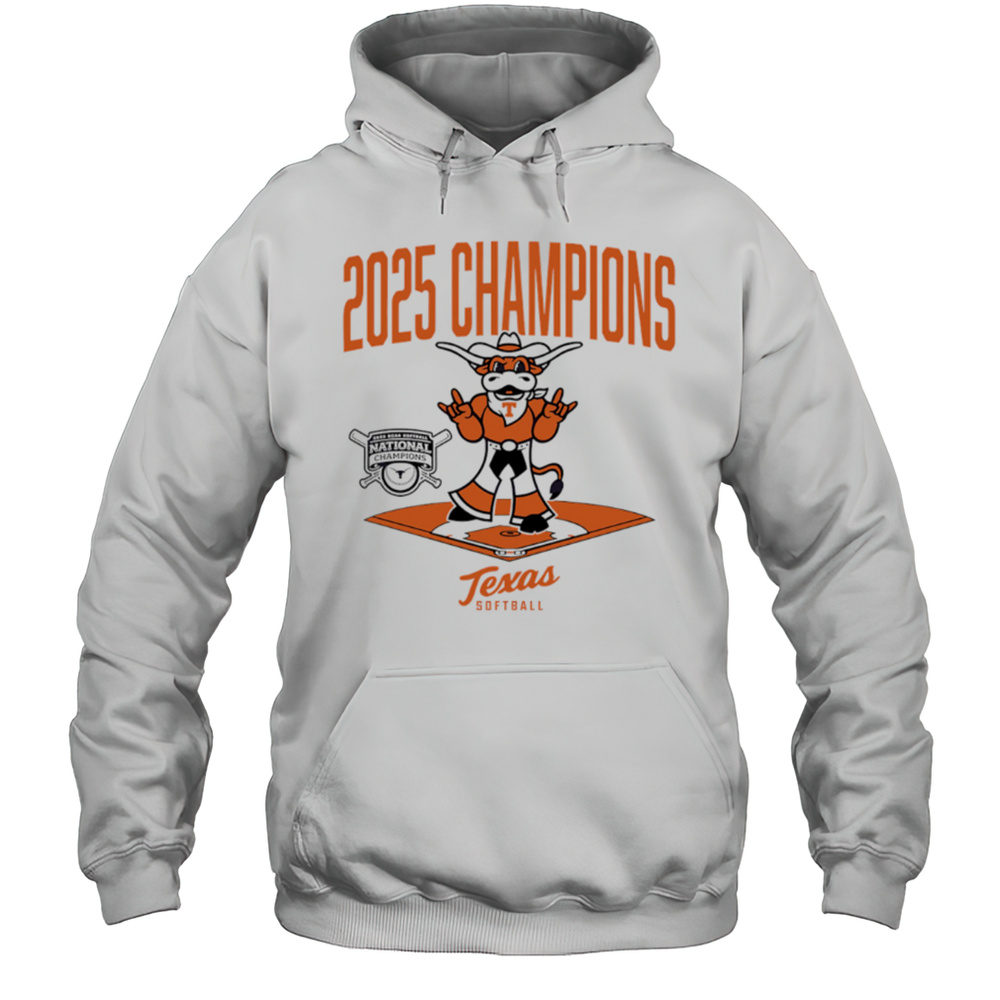 Texas Longhorns Softball 2025 National Champions Diamond Mascot Shirt Unisex Hoodie