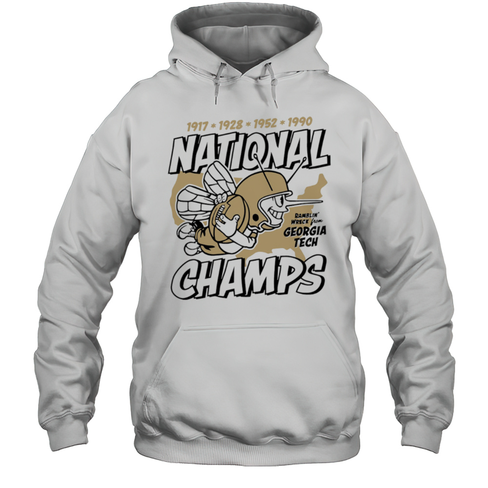 Vintage Georgia Tech Football Four Time National Champs Shirt Unisex Hoodie