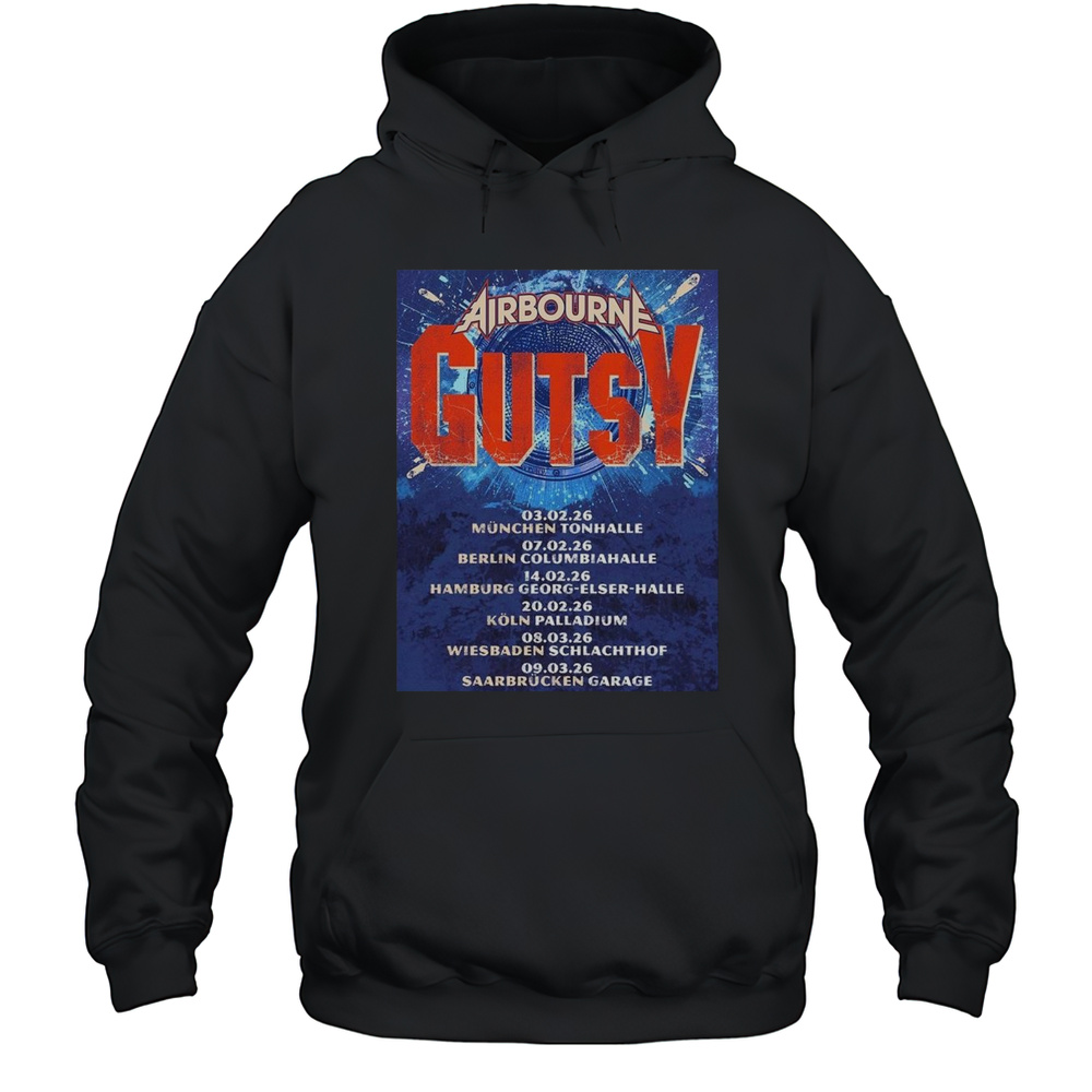 Airbourne Gutsy Germany Tour 2026 Shirt Unisex Hoodie