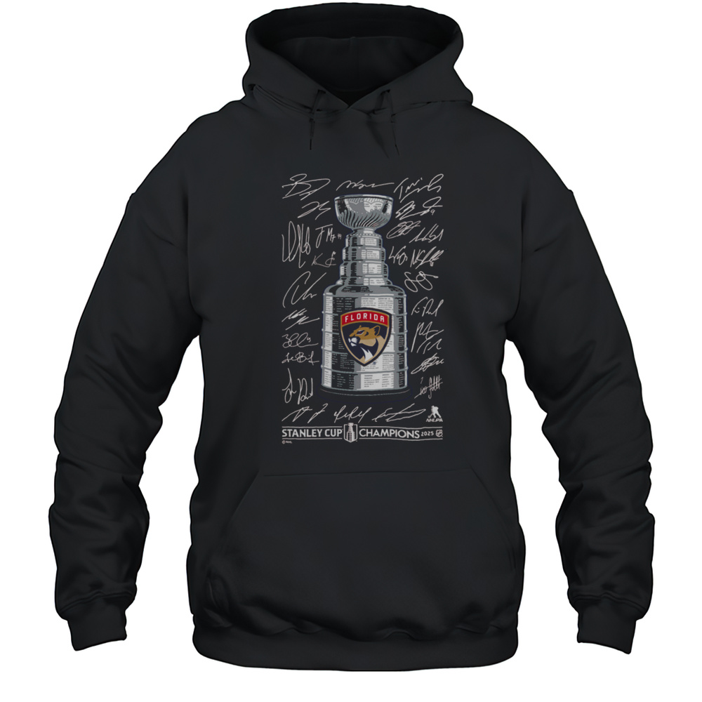 Florida Panthers 2025 Stanley Cup Champions Signature Roster T Shirt Unisex Hoodie