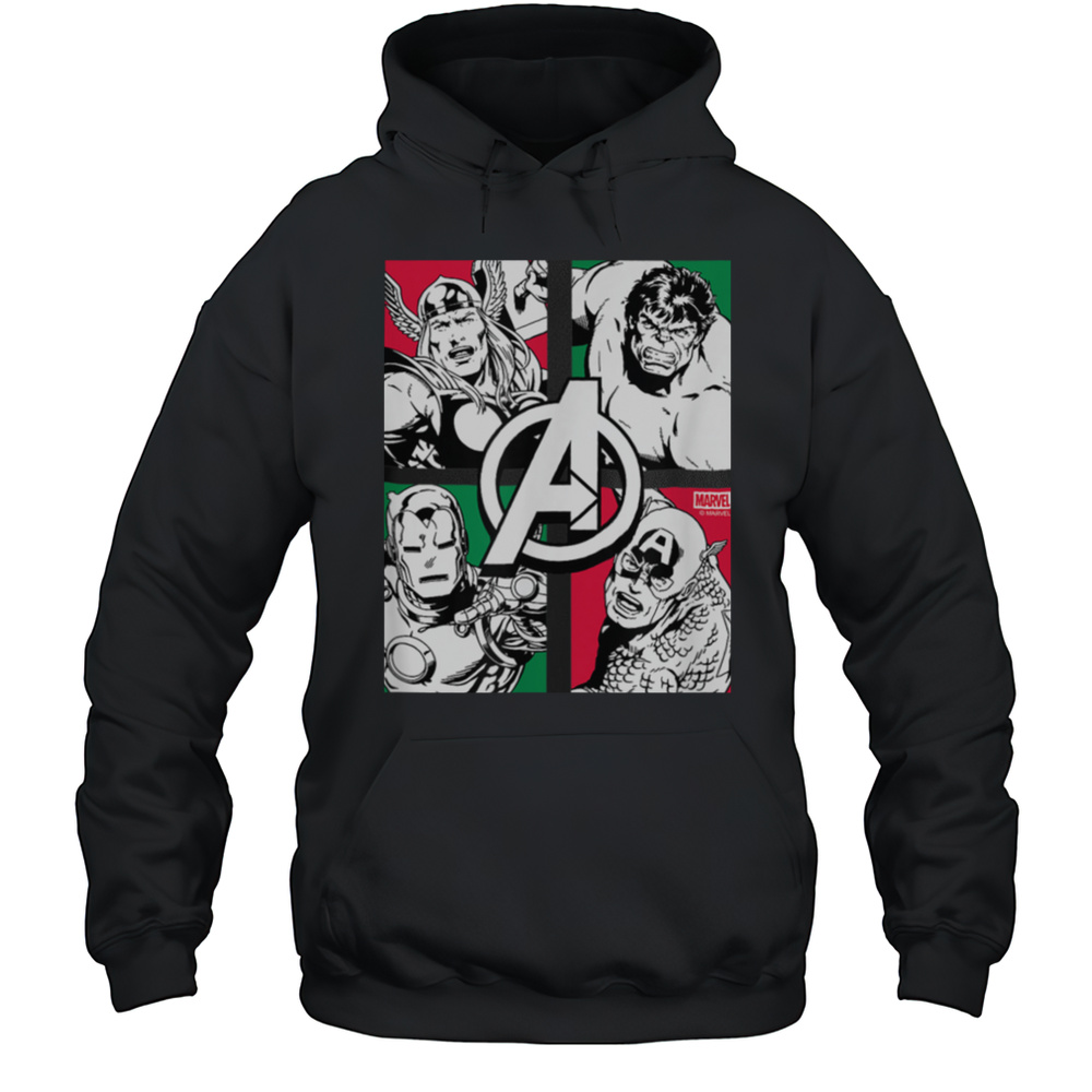 The Avengers Christmas Grid Shirt Unisex Hoodie