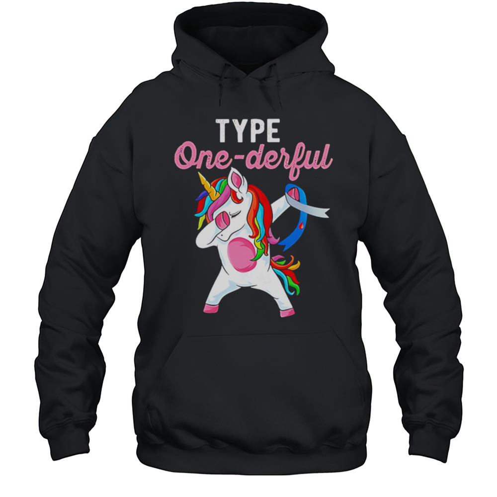 Type Onederful Dabbing Unicorn Diabetes Awareness Shirt Unisex Hoodie