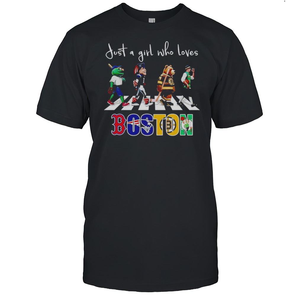 Just A Girl Who Loves Boston Sports Mascot Shirt