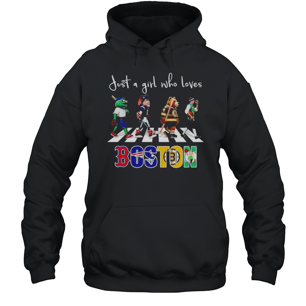 Just A Girl Who Loves Boston Sports Mascot Shirt Unisex Hoodie