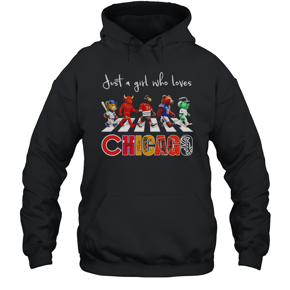 Just A Girl Who Loves Chicago Sports Mascot Shirt Unisex Hoodie