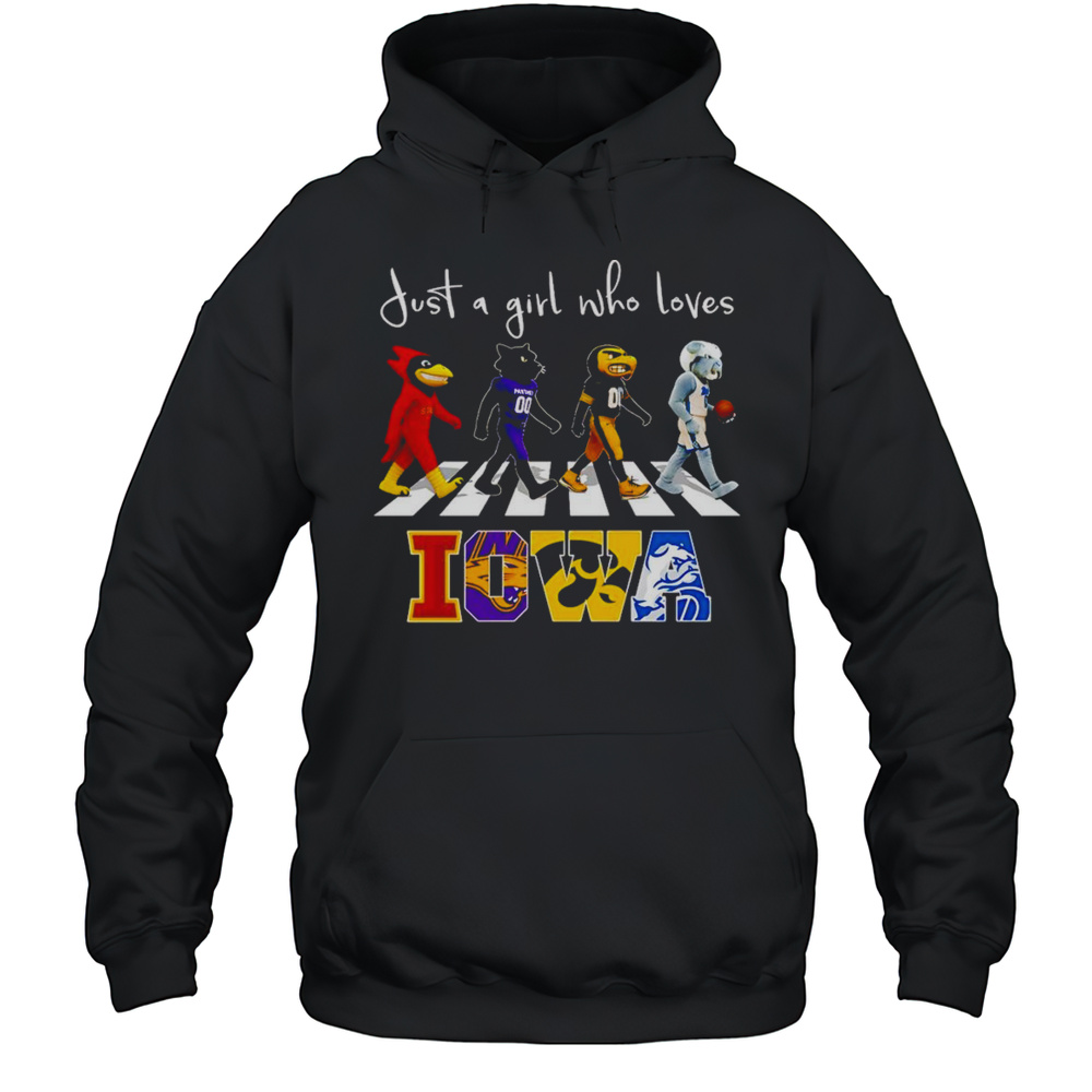 Just A Girl Who Loves Iowa Sports Mascot Shirt Unisex Hoodie