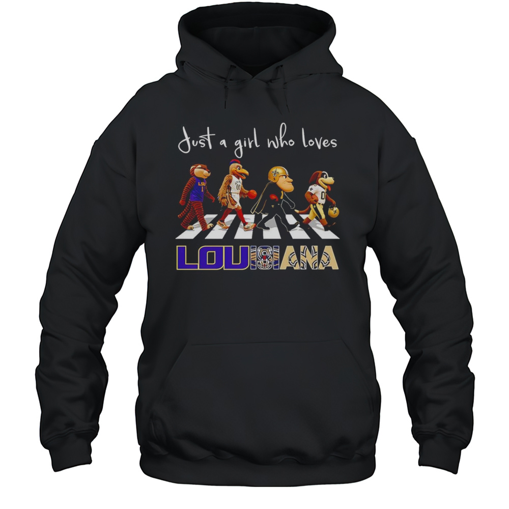 Just A Girl Who Loves Louisiana Sports Mascot Shirt Unisex Hoodie