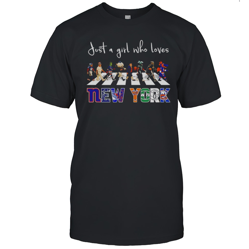 Just A Girl Who Loves New York Sports Mascot Shirt