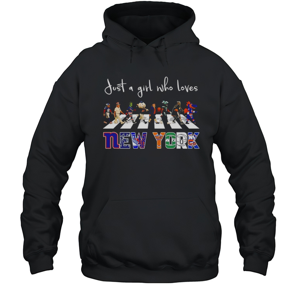 Just A Girl Who Loves New York Sports Mascot Shirt Unisex Hoodie
