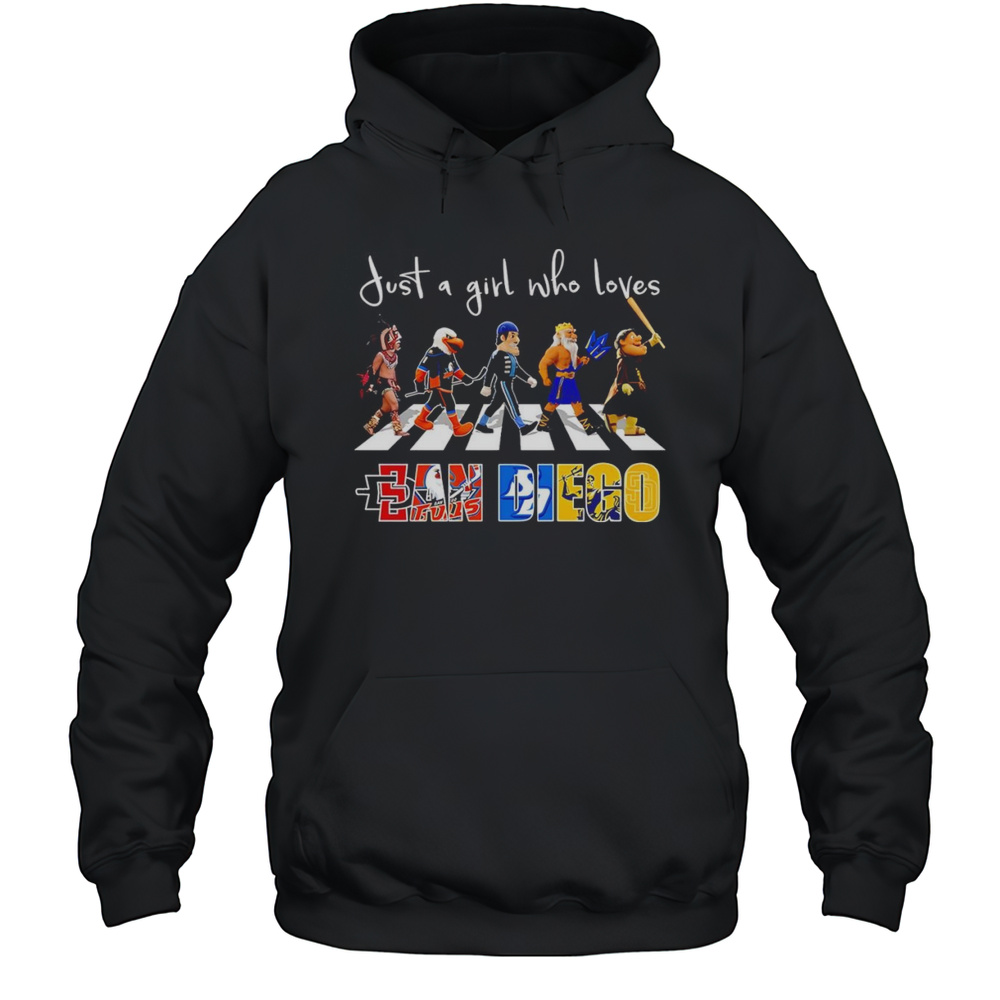 Just A Girl Who Loves San Diego Sports Mascot Shirt Unisex Hoodie