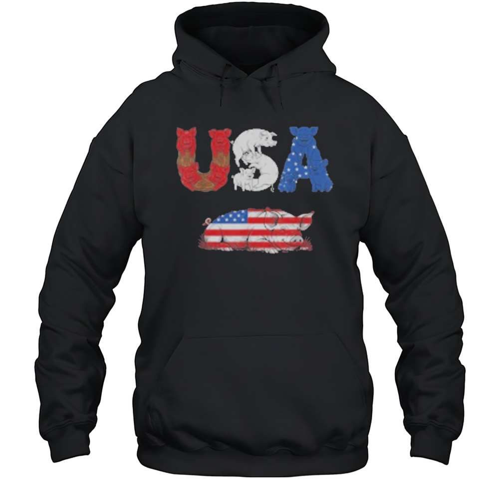 Pig American USA Flag 4th Of July T-Shirt Unisex Hoodie