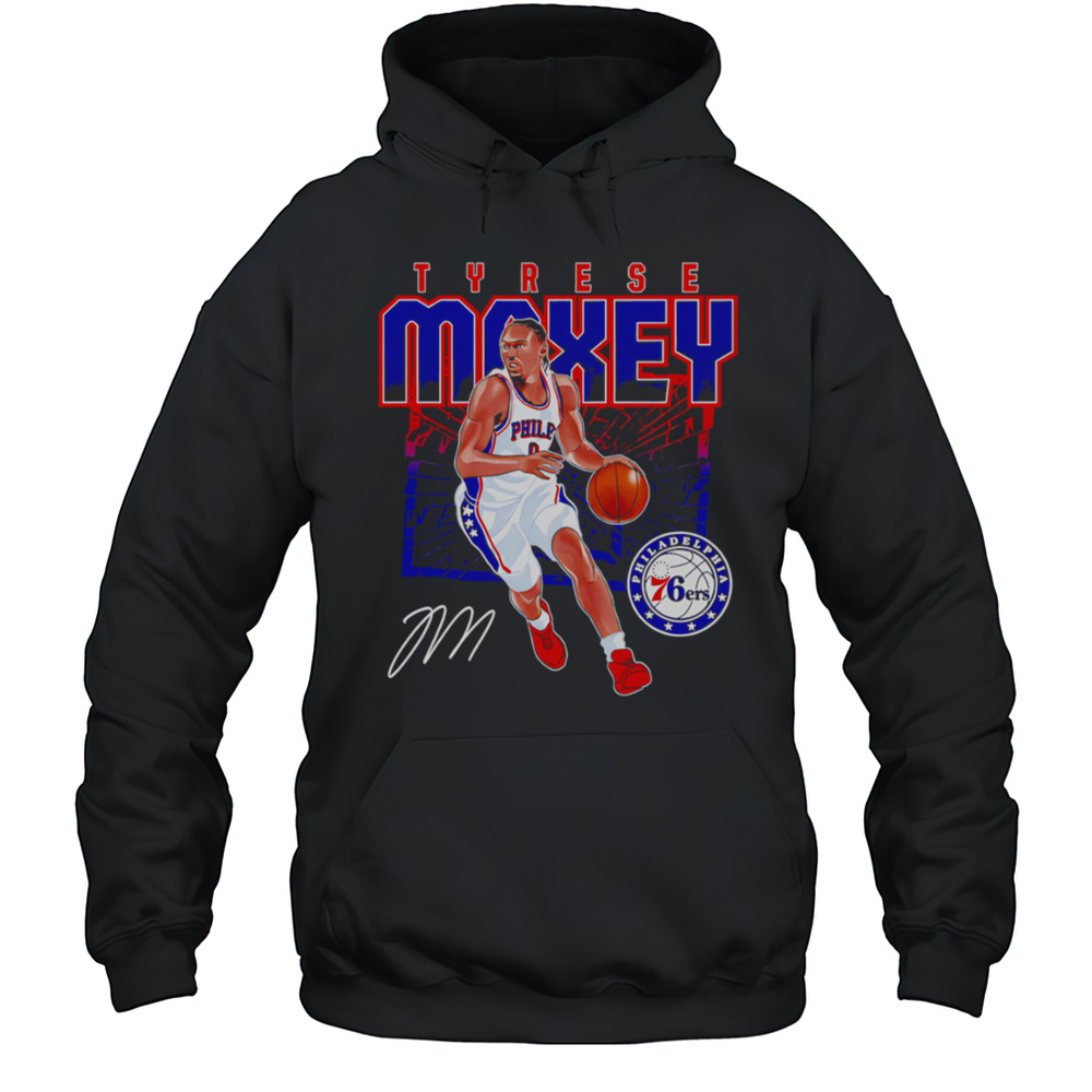 Tyrese Maxey Philadelphia 76ers Shattered Shirt Unisex Hoodie