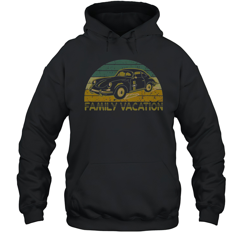 Vintage Retro Family Vacation Old Classic Car T-Shirt Unisex Hoodie