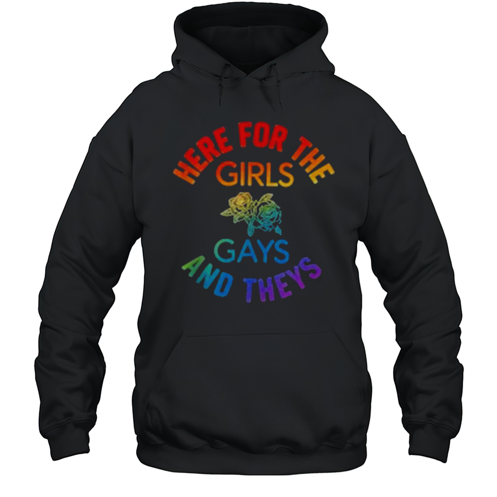 Here For The Girls Gays And Theys Queera LGBT Ally Protest T-Shirt Unisex Hoodie