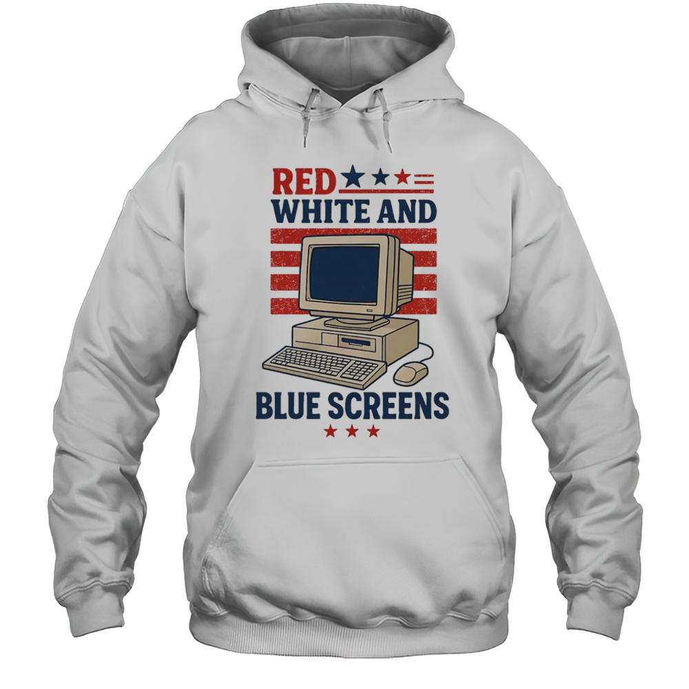 Red White And Blue Screens Shirt Unisex Hoodie