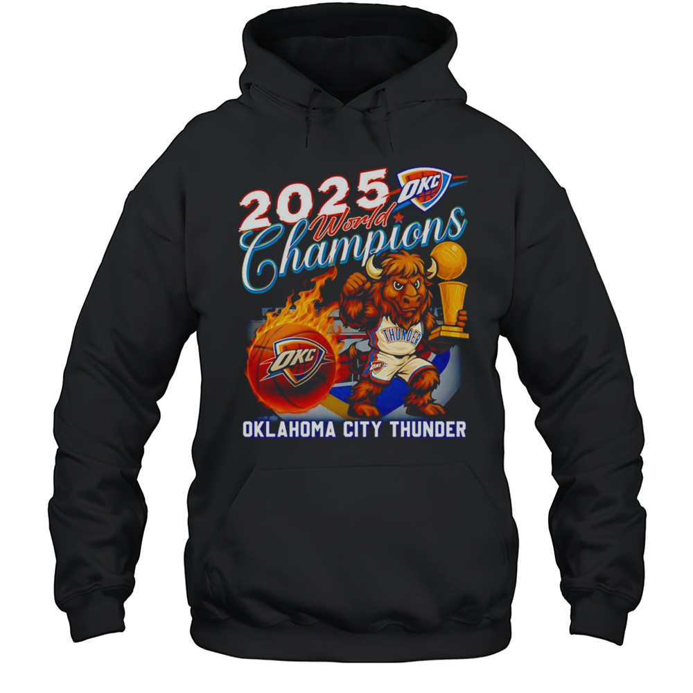 2025 World Champions Oklahoma City Thunder Mascot Shirt Unisex Hoodie