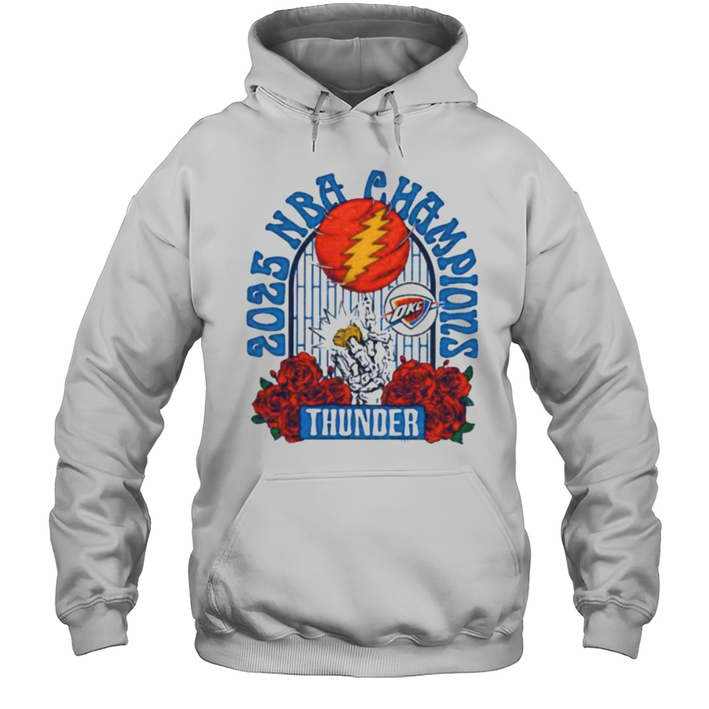 Grateful Dead Oklahoma City Thunder NBA Finals National Basketball Champs 2025 Shirt Unisex Hoodie
