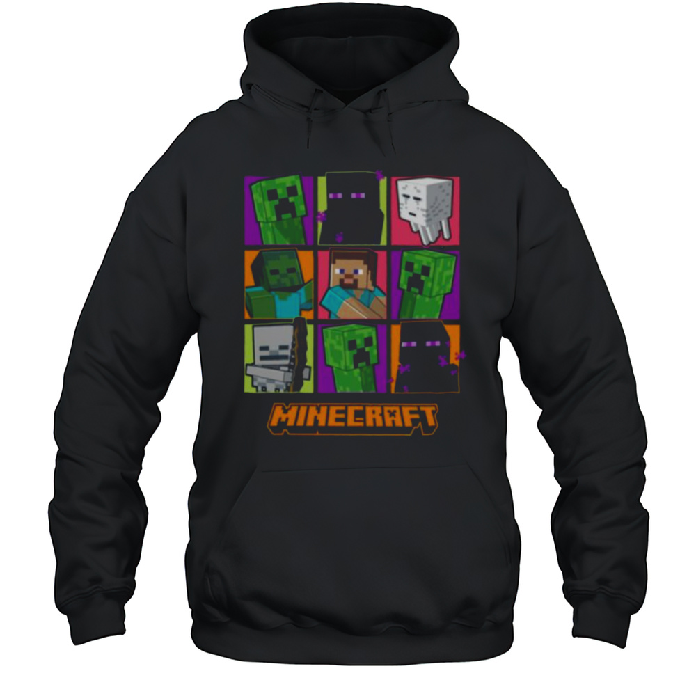 Minecraft Creeper Enderman Characters Grid Shirt Unisex Hoodie