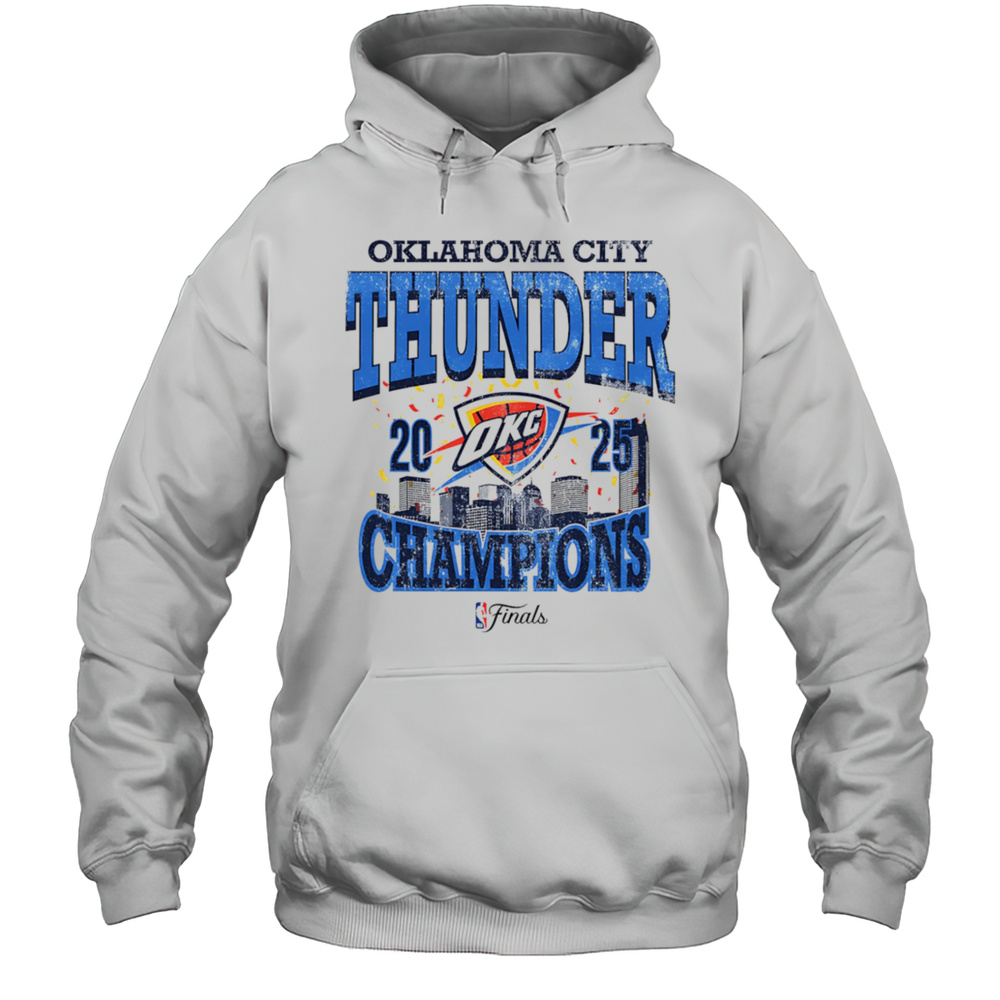 Okc Thunder 2025 NBA Champions Skyline Shirt Unisex Hoodie