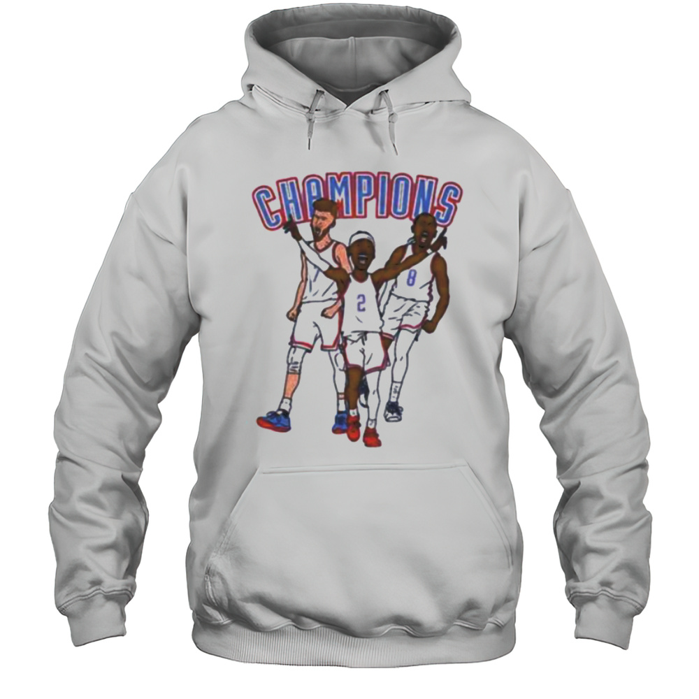 SGA Chet Holmgren Oklahoma And Jalen Williams City Thunder NBA Basketball Champions Cartoon Shirt Unisex Hoodie