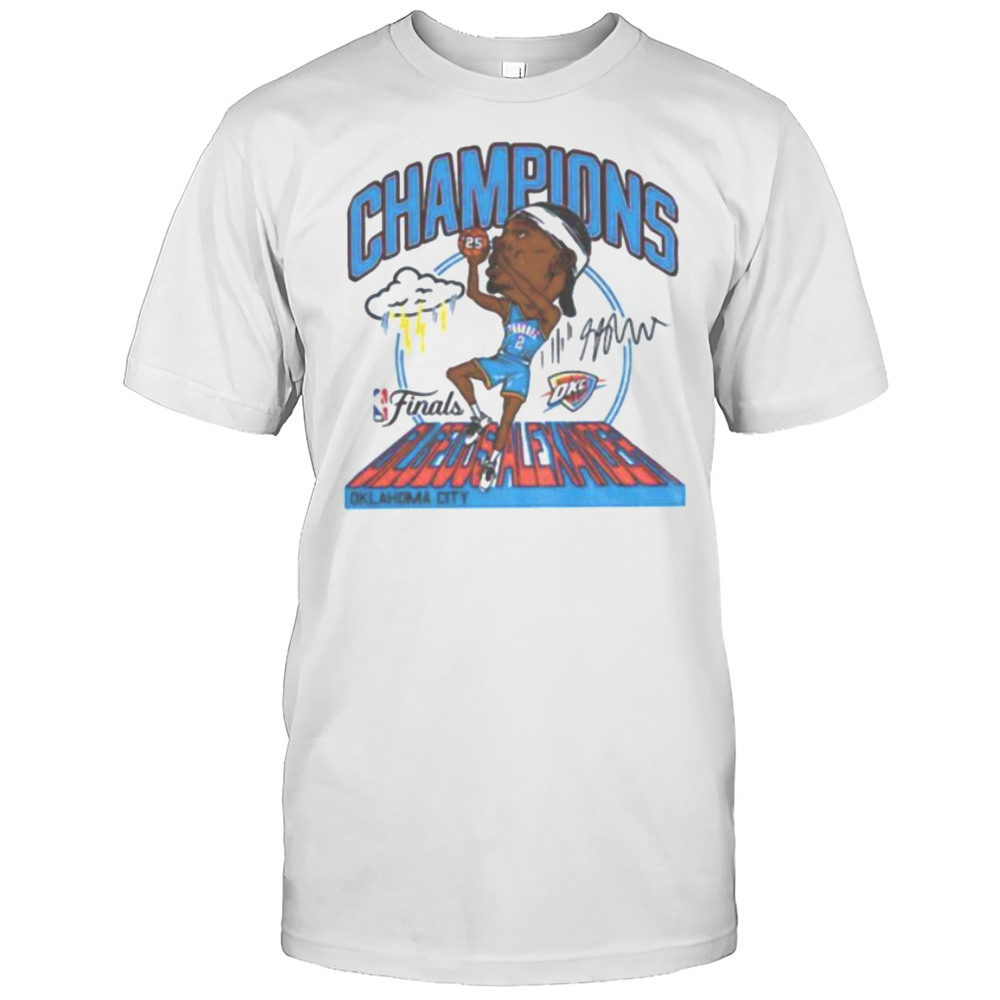 Shai Gilgeous Alexander Caricature Oklahoma City Thunder NBA Finals Champions Signature Shirt
