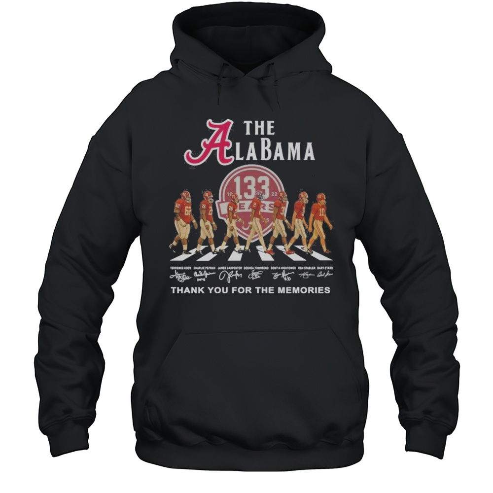 The Alabama Crimson Tide Abbey Road 133 Years Thank You For The Memories Signatures Shirt Unisex Hoodie