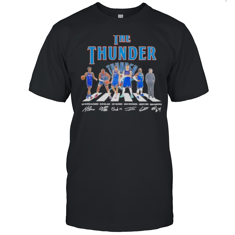 The Oklahoma City Thunder Walking Across Signatures Shirt