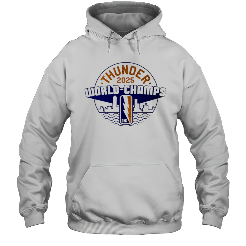 Thunder 2025 World Champions OKC Skyline Vintage Shirt Unisex Hoodie