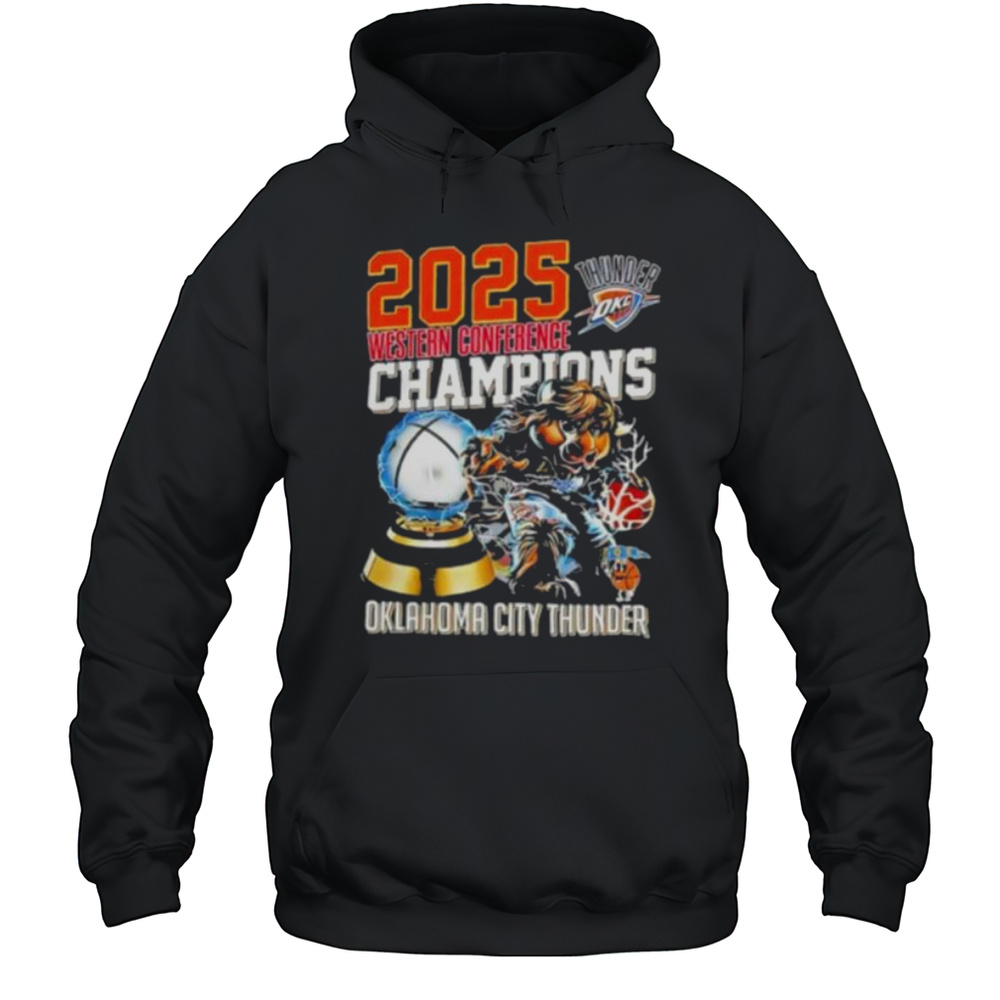 Western Conference Champions Oklahoma City Thunder NBA 2025 Shirt Unisex Hoodie
