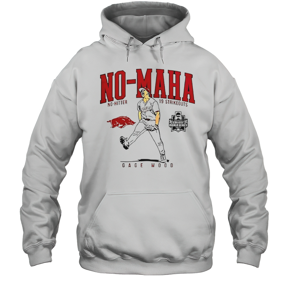 Arkansas Razorbacks Gage Wood No-Maha No-Hitter 19 Strikeouts T-Shirt Unisex Hoodie