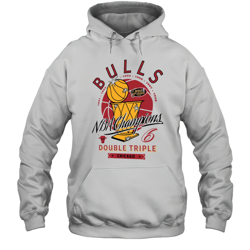 Chicago Bulls NBA Champions 6 Double Triple Chicago Golden Trophy Shirt Unisex Hoodie