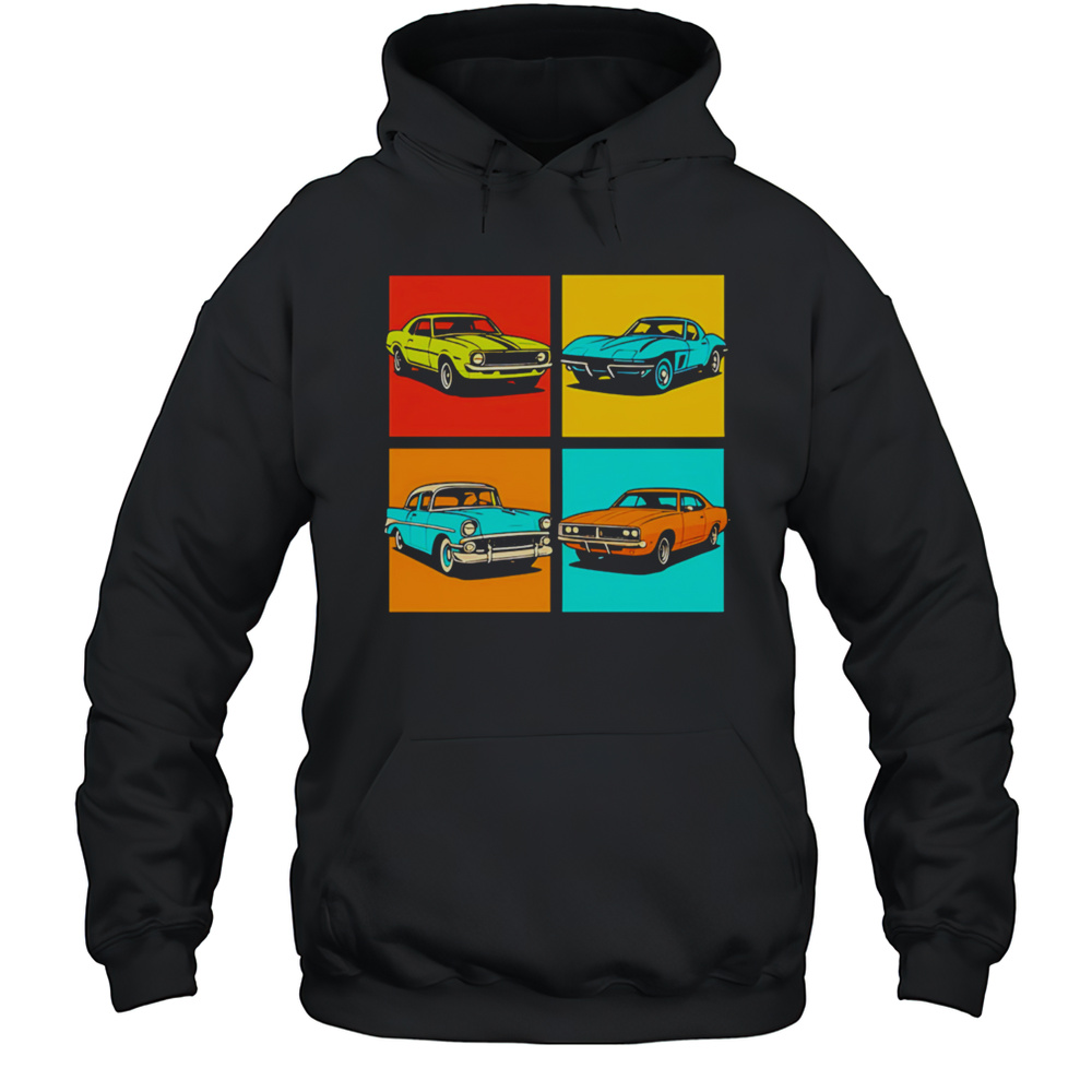 Muscle Cars Pop Art Design Vintage Shirt Unisex Hoodie