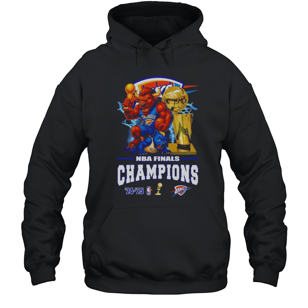 NBA Finals Champions 24-25 OKC Thunder Mascot Shirt Unisex Hoodie